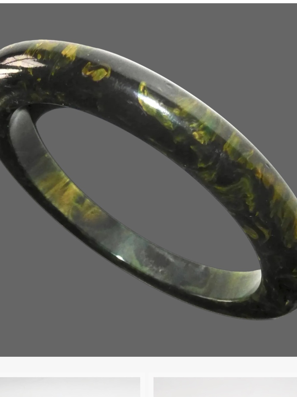 Green Marbled Resin Bangle Bracelet - Picture 8 of 11